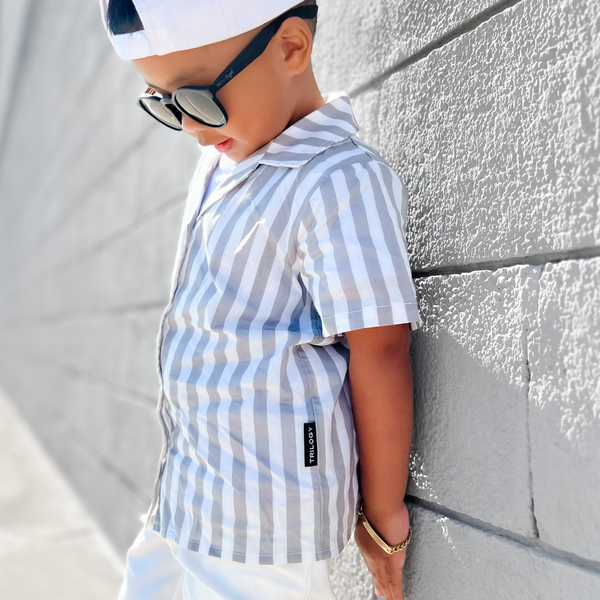 GRAY CABANA BUTTON DOWN (INFANT SIZES ONLY)